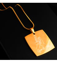 Kişiye Özel İsimli Kararmaz Çelik Kolye Anne Baba Aile (Gold)