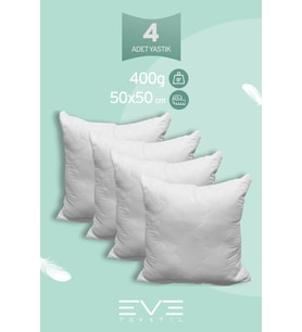 4 Adet Diamant Plus Kare Kırlent Yıkanabilir Antialerjik Silikon Elyaf Yastık 40x40cm 400 gr