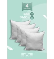 4 Adet Diamant Plus Kare Kırlent Yıkanabilir Antialerjik Silikon Elyaf Yastık 40x40cm 400 gr (Beyaz)