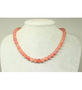 Gül Kuvars Taşı Kolye 8mm (klipsli)