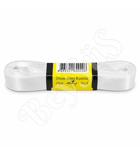 Saten Kurdele 20 mm Beyaz