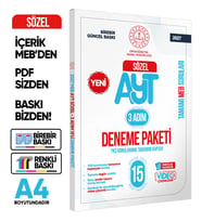 2027 3 Adım YKS-AYT Sözel MEBİ Özgün Sorular 15li Deneme Fasikül Paketi Video Çözümlü BASKI ÜCRETİ