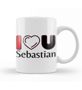 Sebastian Name personalized Custom   vintage Retro Rainbow Style Design Gift Baby Gift For Him Kupa Bardak Porselen