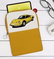 BK Gift Klasik Araç Tasarımlı Taşınabilir Koruyucu Tablet Kılıfı & Organizer Çanta - Sarı-7