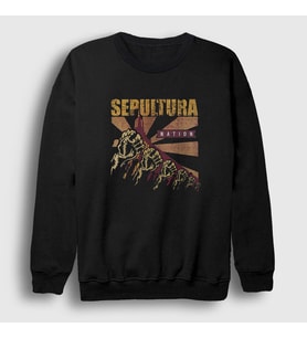 Presmono Unisex Siyah Nations Sepultura Sweatshirt 173379tt