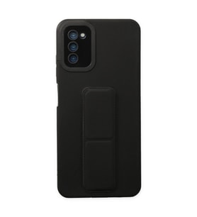 Samsung Galaxy A03s Kılıf Mega Standlı Silikon - Siyah