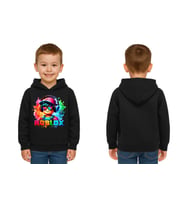 Unisex roblox Baskılı Çocuk Swaetshirt  Baskılı Kapüşonlu 3 İplik Şardonlu (Siyah)
