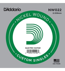 D'Addario NW022 Nickel Wound Elektro/Akustik Gitar Tek Teli - .022 (Aksesuar)  Sarımlı (Wound) Yapı, Nikel Kaplama Çelik, Sıcak Ton ve Hem Elektro Hem Akustik Gitar Uyumu