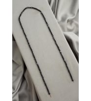 Hematit Doğal Taş Mat Benekli Siyah Dikdörtgen Kesim 2x4mm Dizi