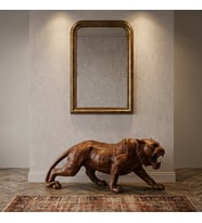 Dekoratif Ahşap Aslan Figürü Heykel Biblo Ev Ofis Salon Dekorasyonu 100 cm