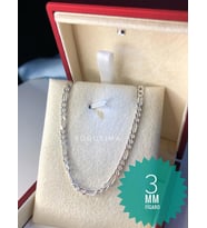3mm Figaro Zincir 925 Ayar Gümüş • Işıklı Kutuda • Sevgiliye • Eşe • Babaya Hediye Kolye