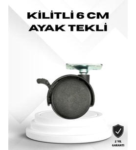 Kilitli 6 cm Masa Ayağı Tekli Döner Tekerlek