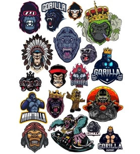 Goril Sticker Set 11 20 Parça Telefon, Tablet, Defter, Laptop Sticker