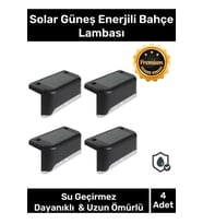 Özel Su Geçirmez Solar Güneş Enerjili Şarj Edilen Köşebent Merdiven Veranda Bahçe 4'lü Led Set