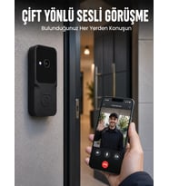 Kablosuz Akıllı Kapı Zili Gece Görüşlü Wi-Fi Güvenlik Kameralı Kapı Zili