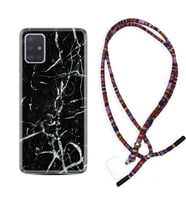 Samsung a71 A72 A73 A7 A9 2018 C7 C9 Kılıf Boyun Asklı Rasta Silikon Black Marble 3 1382