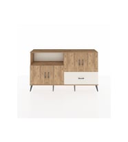 Arges Konsol 4 Raflı Tek Çekmeceli 4 Kapaklı 176x30x99 Çam-Çam/Aytaşı