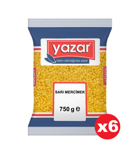 Yazar Sarı Mercimek 750 Gr x 6 Adet