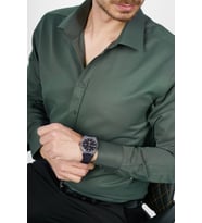 Yeşil Saten Slimfit Hediye Kutulu Erkek Gömlek
