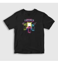 Presmono Unisex Çocuk Siyah Neon Creepers Oyun Minecraft T-Shirt 369049tt