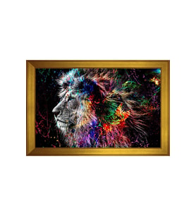 Hayvanlar Temalı Kanvas Tablo 80 x 110 cm Gold Çerçeve