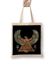Eye Of Horus Wadjet Gemstone And Gold Bez Çanta Uzun Saplı