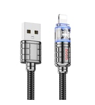 HOCO U122 Kristal Uç 2.4A USB to iPhone Lightning Hızlı Data ve Şarj Kablosu