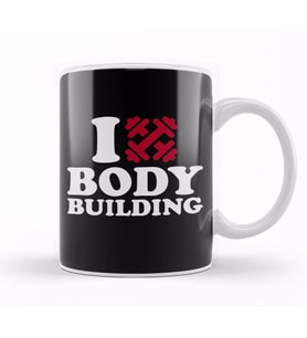 I love Bodybuilding Kupa Bardak Porselen