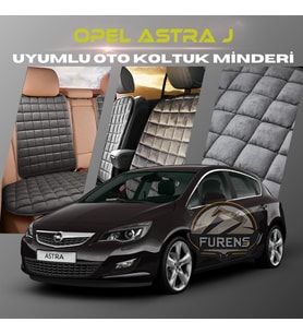 Opel Astra J Antrasit Renk Tay Tüyü Cepli & Terletmez Sırtlı Oto Koltuk Minder Seti - Koltuk Koruma Kılıfı (ÖN & ARKA TAM SET)