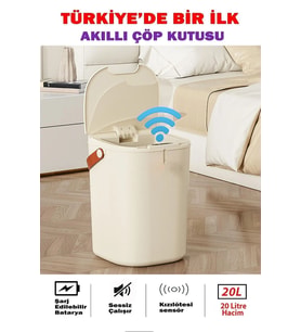 Sensörlü Şarjlı 20L Çöp Kutusu, Otomatik ve Pratik Kullanım