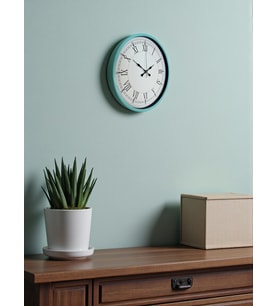 36 Cm Turkuaz Dekoratif Duvar Saati (Standart)