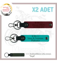 Motorcu Yolculara, İsim Plaka ve B Rh (-) Kan Grubu, Güvenli Sürüş Anahtarlık, K Turkuaz-Bordo-Ysl