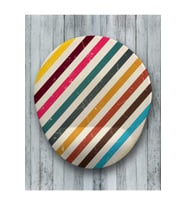 Retro Çizgiler Oval Bilek Destekli Mouse Pad