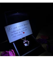 ÖZEL TASARIM KOLYE & IŞIKLI KOLYE KUTUSU  925 Ayar Gümüş Kolye (Rose)