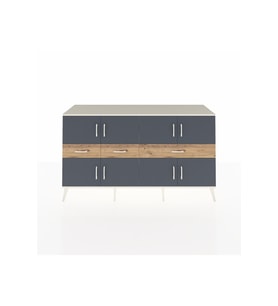 Kronos Konsol 5 Raflı 3 Çekmeceli 8 Kapaklı 176x59x99 Aytaşı-Antrasit/Çam