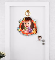 BK Gift Kişiye Özel Bebek Karikatürlü Çocuk Odası Ahşap Kapı Süsü-2