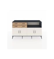 Kronos Konsol 4 Raflı 4 Çekmeceli 4 Kapaklı 176x59x99 Antrasit-Aytaşı/Çam