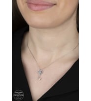 Union Swarovski Zirconia Kadın Kalp Anahtarı Gümüş Kolye
