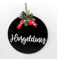 Lora Davet Ahşap Kapı süsü Hoşgeldiniz (1 Adet) Siyah - 54227