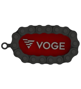 Voge Uyumlu Marka Motosiklet İçin Zincir Detaylı Anahtarlık (Kırmızı-Beyaz)