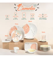 GÜRAL PORSELEN Camelia 30 Parça 6 Kişilik Kahvaltı Takımı 3554
