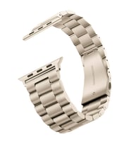 Apple Watch 44mm Uyumlu Kordon Metal Baklalı Tasarım Zore Band-04 Kayış