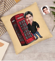 BK Gift Kişiye Özel Erkek Karikatürlü Beyaz Yastık-1