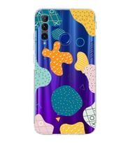 Huawei Honor 20 Lite Uyumlu Kamera korumalı Kapak Geometrik Şekiller Tasarımlı Şeffaf Kılıf