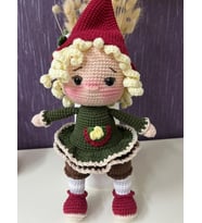 Şapkalı Yılbaşı Cücesi Amigurumi Organik Oyuncak