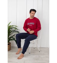 Sude Homewear Erkek Polar Pijama Takımı (Bordo)