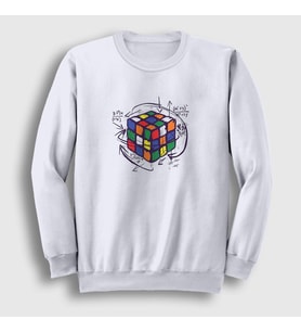 Presmono Unisex Beyaz Solving Rubiks Cube Rubik Kupu Sweatshirt 340632tt (Beyaz)