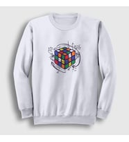 Presmono Unisex Beyaz Solving Rubiks Cube Rubik Kupu Sweatshirt 340632tt (Beyaz)