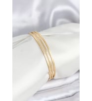 316L Çelik Gold Renk Simli Model Ajda 65 mm Kadın Bileklik - TJ-BB8076