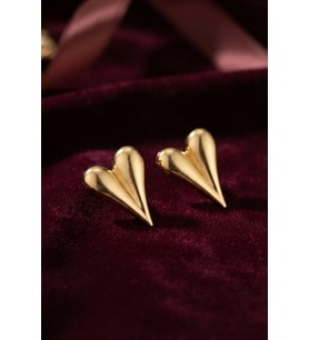 316L Çelik Gold Renk Kalp Model Küpe